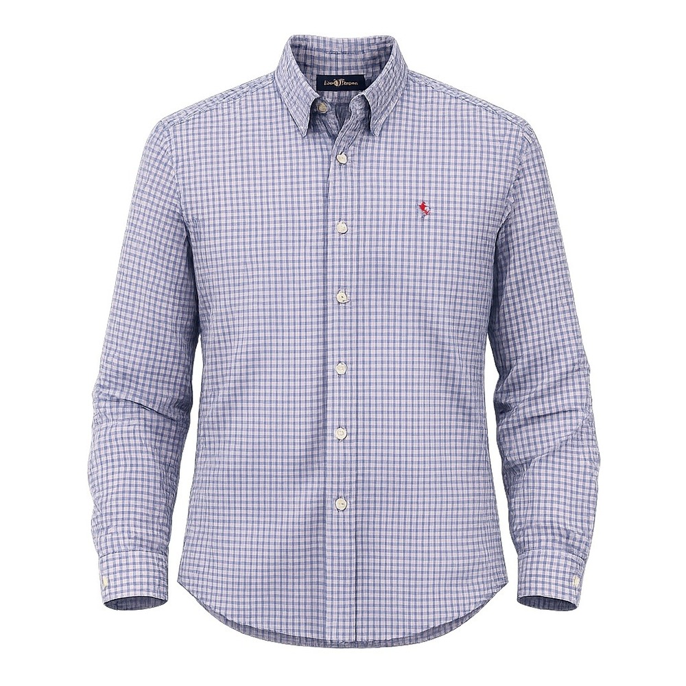 Ralph‎ Lauren Windowpane Plaid Button Down Shirt Men Large Blue Pony Preppy Ivy